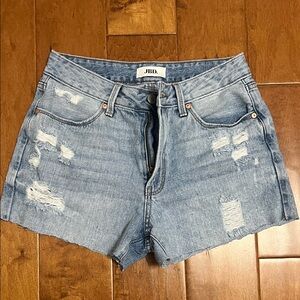 Just Black Light Blue Distressed Jean Shorts